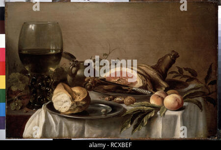Breakfast with Ham. Museum: State Hermitage, St. Petersburg. Author: CLAESZ, PIETER. Stock Photo