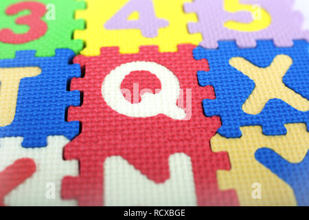 Colored alphabets letters and numbers. Stock Photo