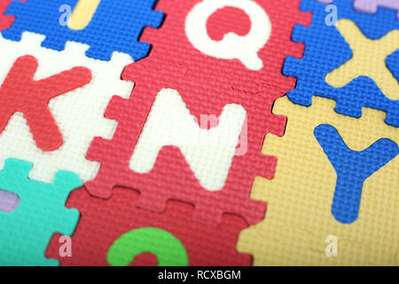 Colored alphabets letters and numbers. Stock Photo