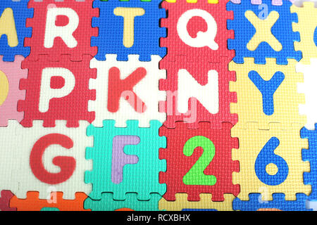 Picture of colored alphabets letters and numbers. Stock Photo