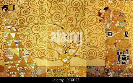 The Stoclet Frieze, Detail: The Expectation, Tree of Life. Museum: Austrian Museum for Applied Art, Vienna. Author: KLIMT, GUSTAV. Stock Photo