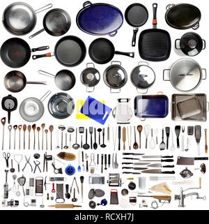 Various kitchen appliances, cooking tools and utensils Stock Photo