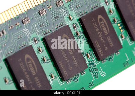 Memory, RAM, memory modules on a PCB Stock Photo