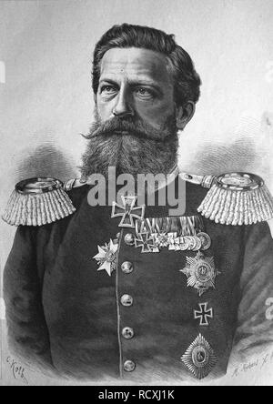 Historical engraving, Fredrick III, German Emperor and King of Prussia, full name Frederick William Nicholas Charles of Prussia, Stock Photo