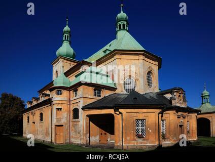 Baroque parish and pilgrimage church of the Visitation, place of pilgrimage, Horní Police, Česká Lípa District Stock Photo