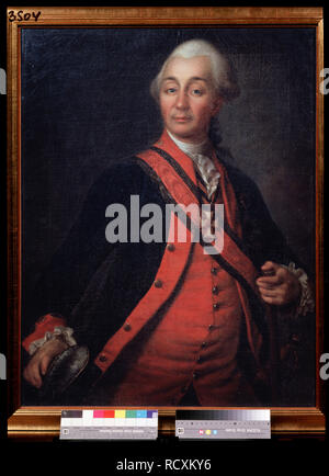 Portrait of Field Marshal Generalissimo Prince Alexander Suvorov (1729–1800). Museum: State V. Tropinin-Museum, Moscow. Author: Levitsky, Dmitri Grigorievich. Stock Photo