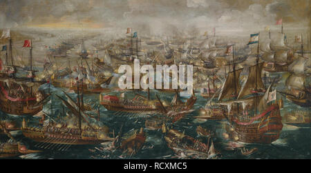 The Battle of Lepanto on 7 October 1571. Museum: PRIVATE COLLECTION. Author: EERTVELT, ANDRIES VAN. Stock Photo