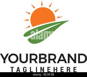 Sun nature Logo Template design Stock Vector