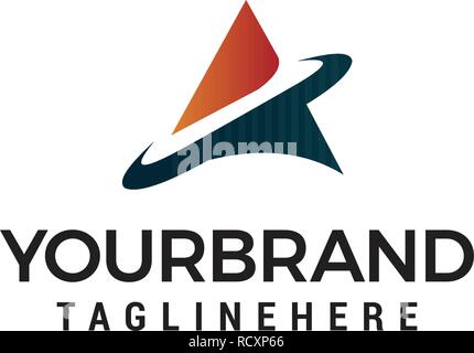 Letter A tech Logo Template design Stock Vector