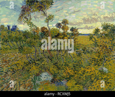 Vincent Van Gogh, Sunset at Montmajour, landscape painting, 1888 Stock ...