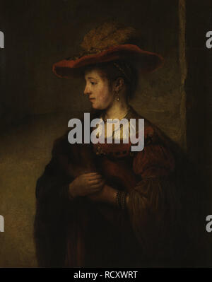 Portrait of Saskia van Uylenburgh (after Rembrandt). Museum: Royal Museum of Fine Arts, Antwerp. Author: FABRITIUS, CAREL. Stock Photo