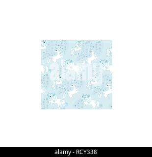 Cute seamless pattern with unicorns Stock Vector