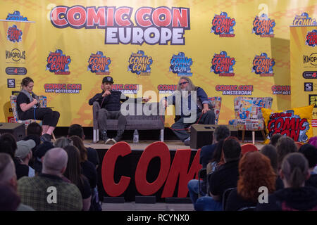 FRANKFURT, GERMANY - MAY 6th 2018: Theo Rossi and Mark Boone Junior at German Comic Con Frankfurt, a two day fan convention Stock Photo