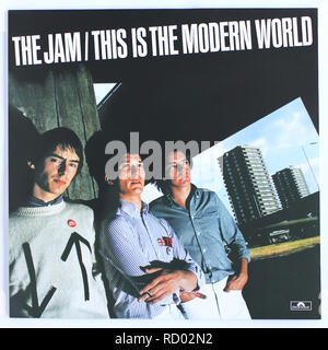 The cover of This Is The Modern World by The Jam. 1977 album on Polydor - Editorial use only Stock Photo