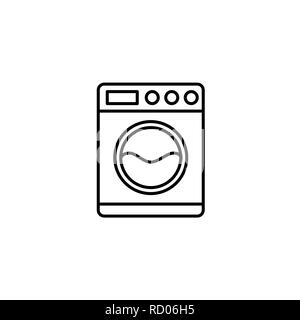 Washing Machine Related Vector Line Icon. Stock Vector