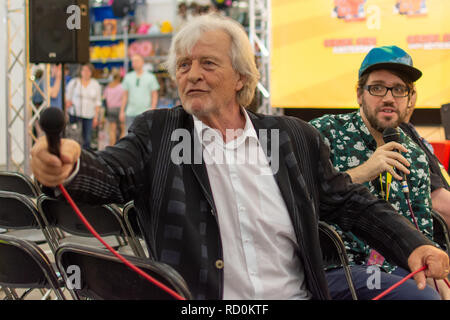 FRANKFURT, GERMANY - MAY 6th 2018: Rutger Hauer (*1944, actor, Blade Runner, The Hitcher, Nighthawks) at German Comic Con Frankfurt, a two day fan convention Stock Photo