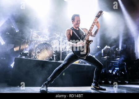 Norway, Oslo – March 16, 2018. The American heavy metal band Trivium performs a live concert at Rockefeller in Oslo. Here vocalist and guitarist Matt Heafy is seen live on stage. (Photo credit: Gonzales Photo - Synne Nilsson). Stock Photo