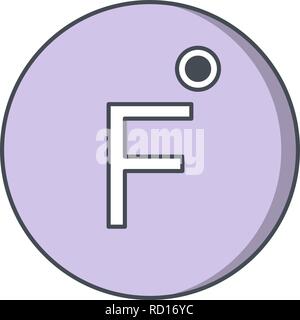 Fahrenheit Vector Icon For Personal And Commercial Use............. Stock Vector