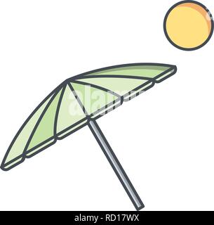 Beach Umbrella Vector Icon For Personal And Commercial Use............. Stock Vector