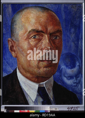 Self-portrait. Museum: State Russian Museum, St. Petersburg. Author: PETROV-VODKIN, KUZMA SERGEYEVICH. Stock Photo