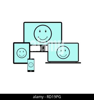 Conceptual image. Adaptive response monitor (display). Stock Vector