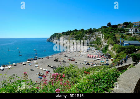View of the beach at Beer, UNESCO World Heritage Site, East Devon. UK Stock Photo