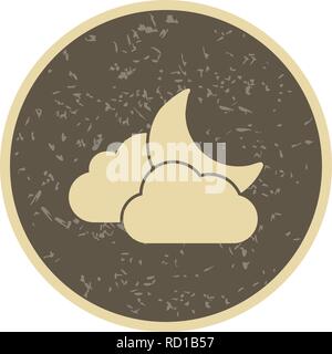 Cloud And Moon Vector Icon For Personal And Commercial Use............. Stock Vector