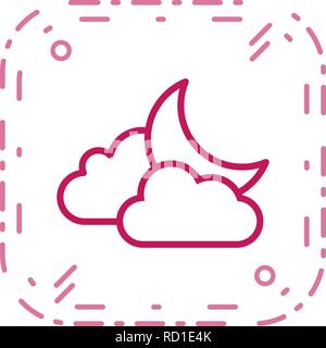 Cloud And Moon Vector Icon For Personal And Commercial Use............. Stock Vector