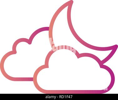 Cloud And Moon Vector Icon For Personal And Commercial Use............. Stock Vector
