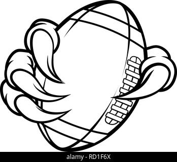 Eagle Bird Monster Claw Holding Football Ball Stock Vector