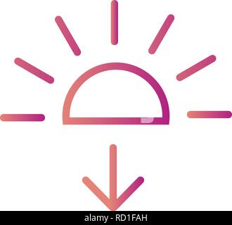 Sundown Vector Icon For Personal And Commercial Use............. Stock Vector
