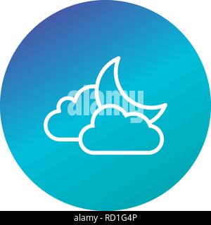 Cloud And Moon Vector Icon For Personal And Commercial Use............. Stock Vector