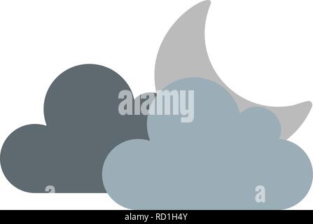 Cloud And Moon Vector Icon For Personal And Commercial Use............. Stock Vector