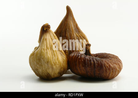 A Little Dried Figs (Isolated on white background) Stock Photo