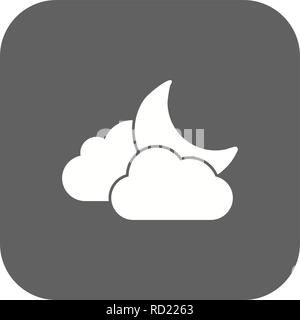 Cloud And Moon Vector Icon For Personal And Commercial Use............. Stock Vector