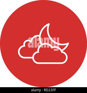 Cloud And Moon Vector Icon For Personal And Commercial Use............. Stock Vector