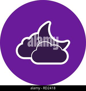 Cloud And Moon Vector Icon For Personal And Commercial Use............. Stock Vector