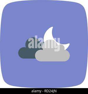 Cloud And Moon Vector Icon For Personal And Commercial Use............. Stock Vector