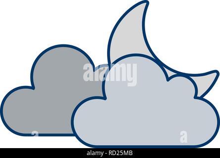 Cloud And Moon Vector Icon For Personal And Commercial Use............. Stock Vector