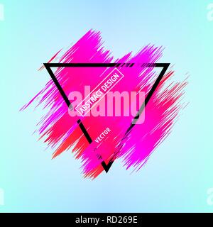 Brush stroke in a triangular frame. Abstract background Stock Vector
