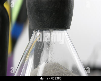 close up.hourglass on blurred background.photo with copy space Stock Photo