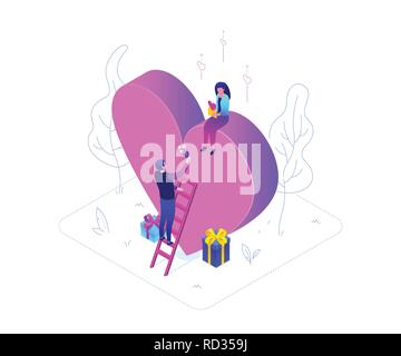 Be My Valentine - modern colorful isometric vector illustration Stock Vector