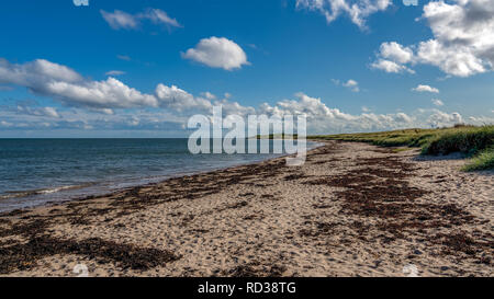 North Sea Coast and the beach in Boulmer in Northumberland, England, UK Stock Photo