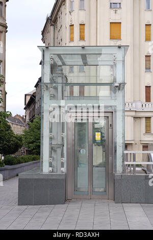 Accessible Elevator at Bridge in Budapest Stock Photo