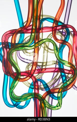 Close up of colorful glass sculpture, studio shot Stock Photo