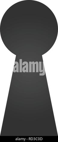 Keyhole icon with shadow, hole isolated on a white background, stylish vector illustration for web design Stock Vector