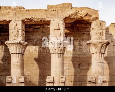 Idfu Temple of Horus near Luxor Egypt columns Stock Photo