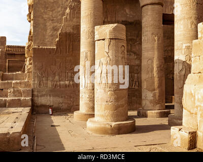 Kom Ombo Temple ruins dedicated to the crocodile God Sobek in Aswan Egypt Stock Photo