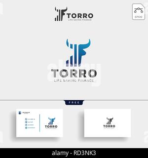 bull chart bar statistic logo vector icon template - vector Stock Vector