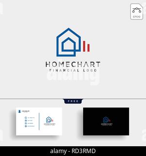 home chart financial logo template vector illustration icon elements isolated Stock Vector